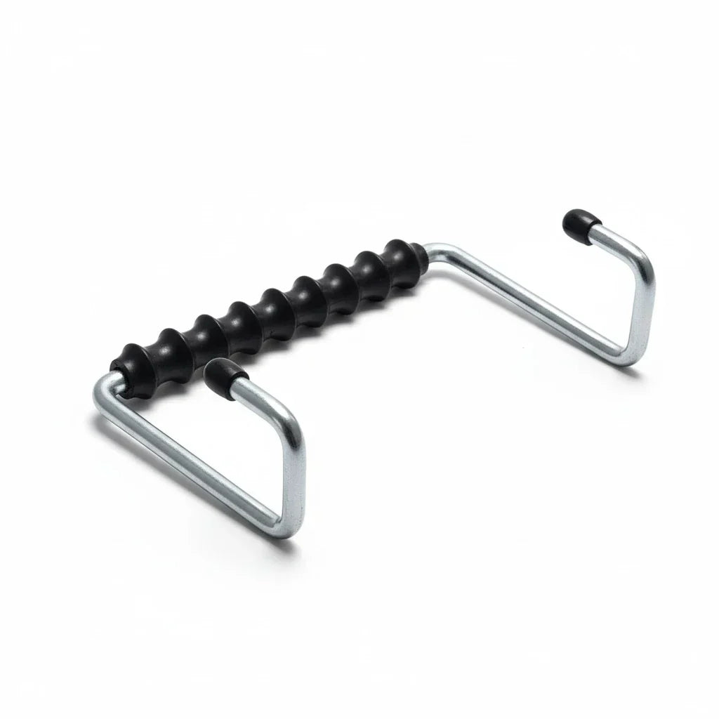 Close-up of the support hook positioned for vehicle roof repair