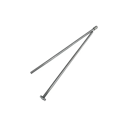 Close-up of the extreme 14mm thick steel shaft for massive power