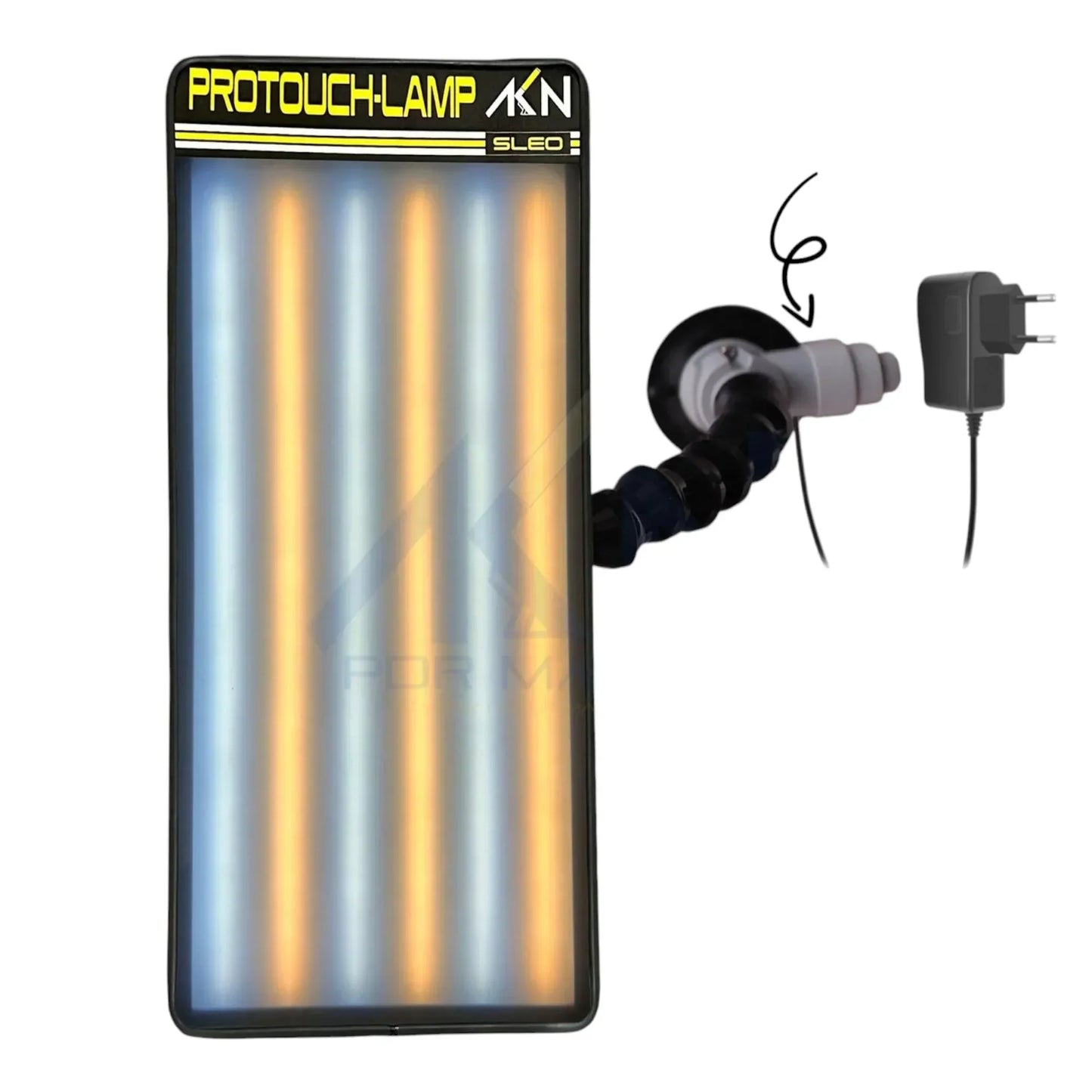 Close-up of the wide 6-LED panel for paintless dent repair
