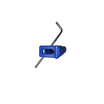 Close-up of the domed face on the 22.5mm blue PDR pulling tab
