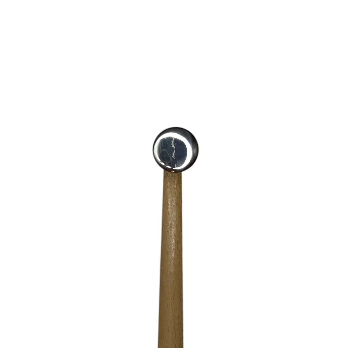 Close-up of the contoured wooden grip on the PDR INOX hammer