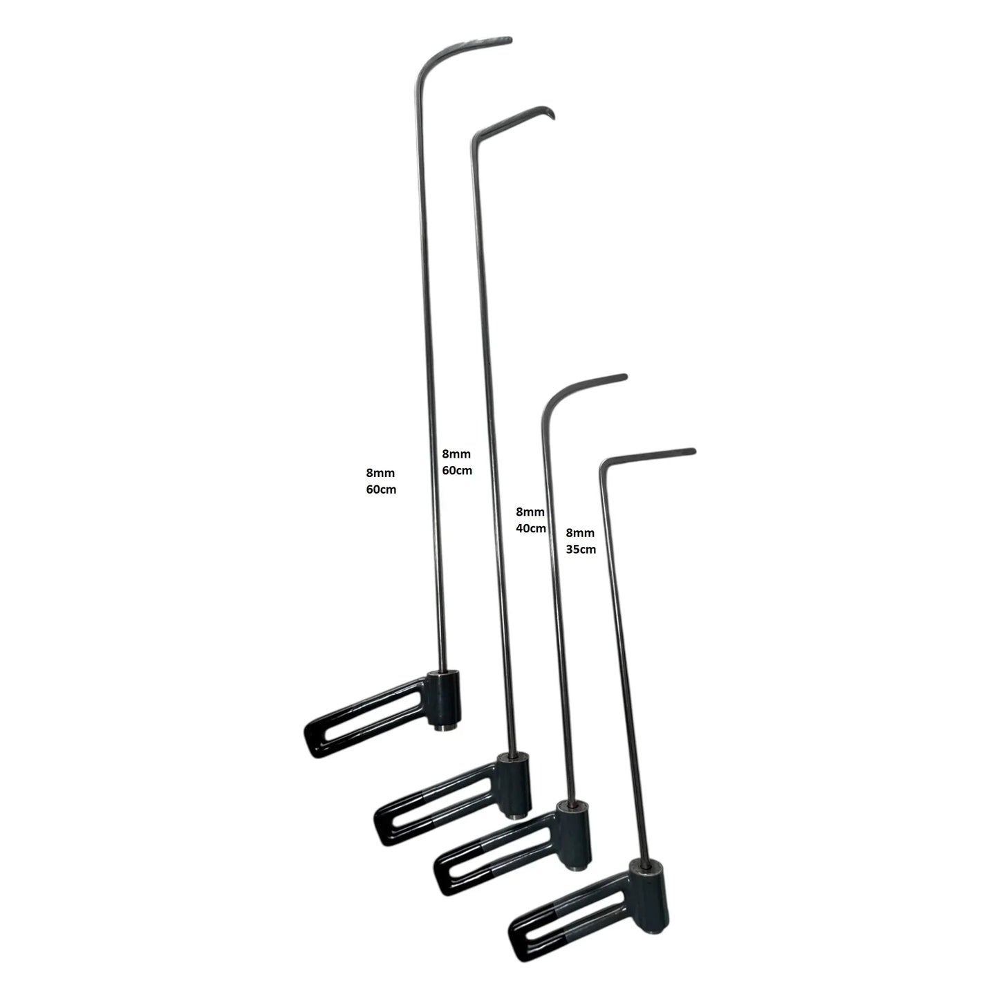 Close-up of the 360-degree rotating handles on the PDR rods