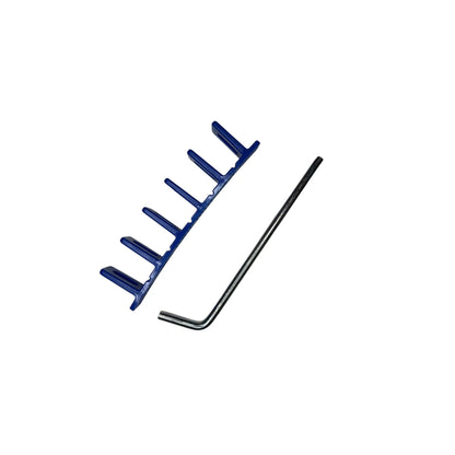 6-piece set of 22.5mm blue rigid flat crease glue tabs by PDR INOX