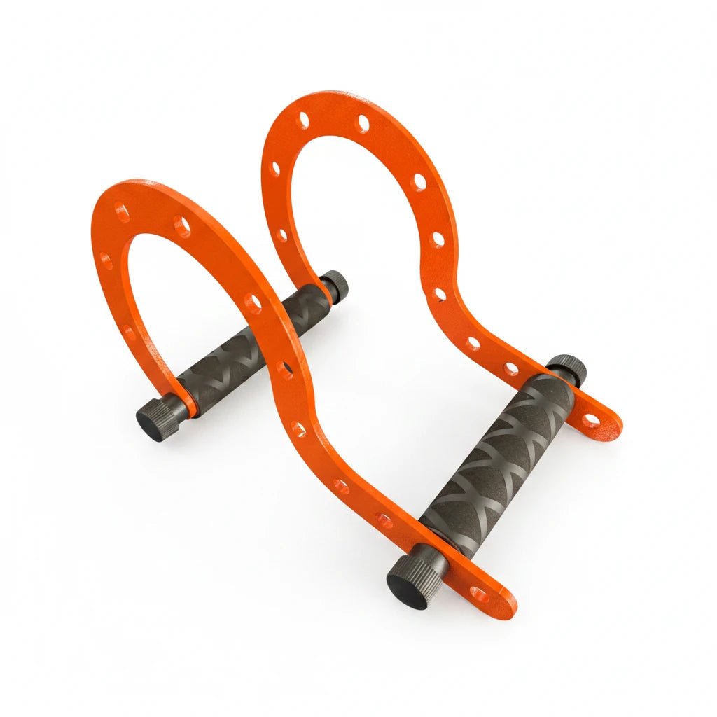Close-up view of the question mark hook design