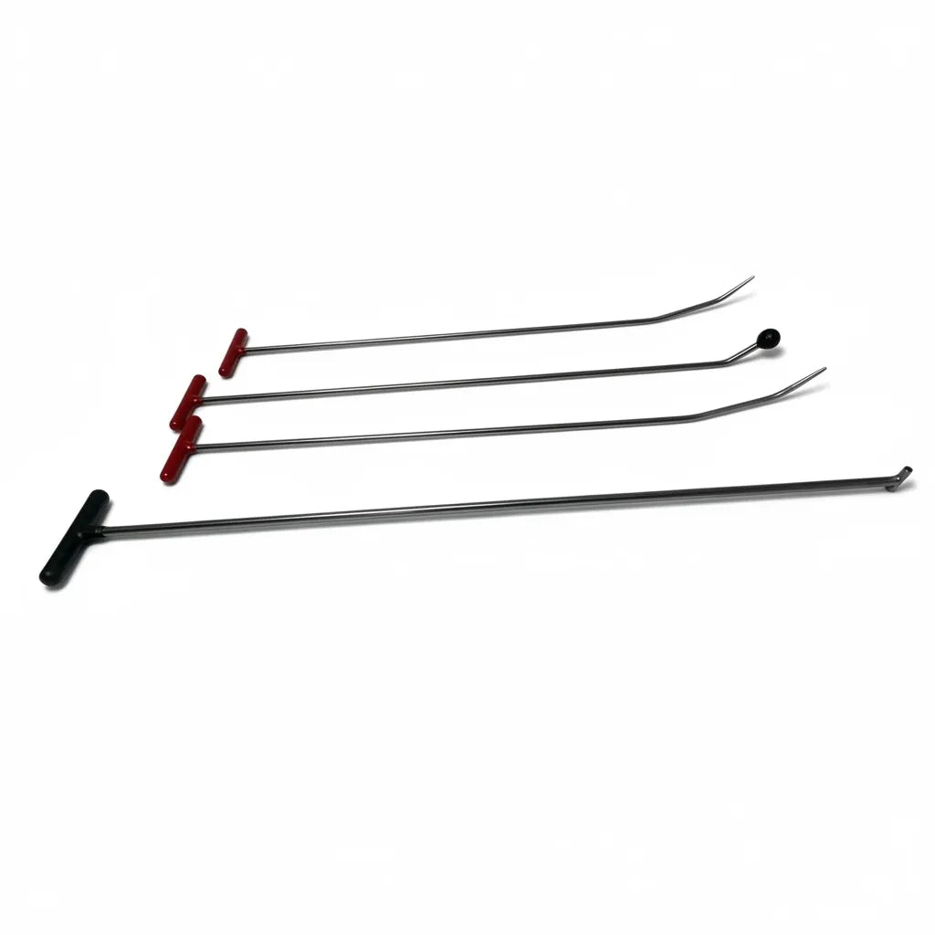 Close-up of the professional PDR rod tips and handles