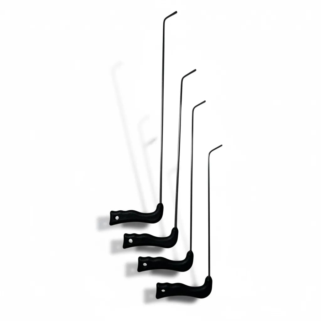 White spring steel rods showing flexibility and strength