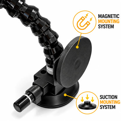 Vakuum-Saugnapf und Magnethalterung der elektrischen 9-LED-PDR-Lampe