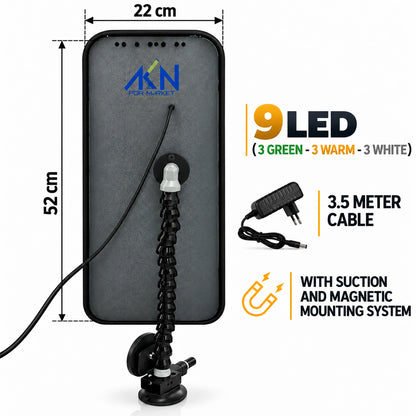 Rückansicht der kabelgebundenen elektrischen 9-LED-PDR-Lampe