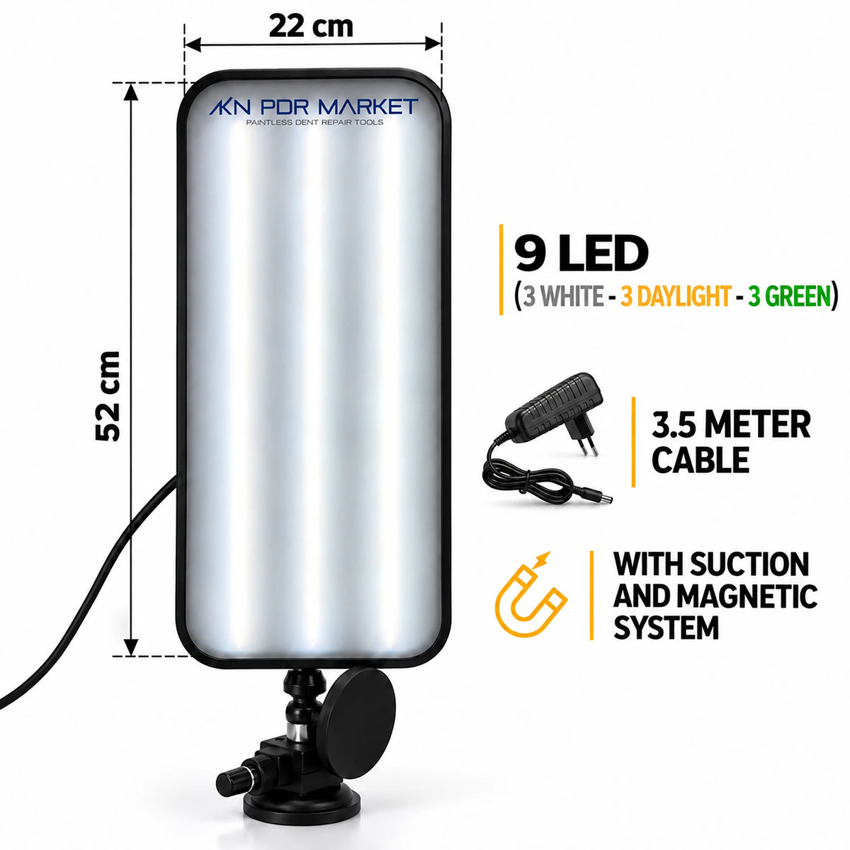 Elektrische 9-LED-PDR-Lampe im Weißlicht-Modus
