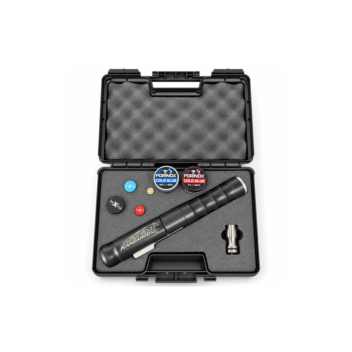 Kangaroo Short trigger slide hammer set in carrying case with PDR INOX summer and winter cold glue