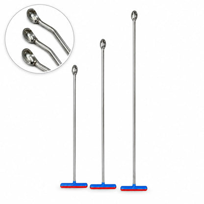 Pisa Edition 3-Piece Double-Bend Oval Spoon Head PDR Rod Set with T-Handles (10mm)