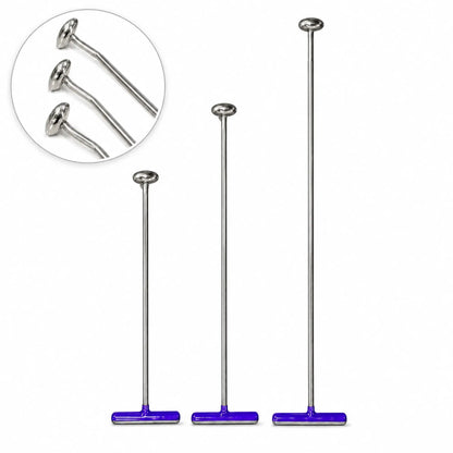 Urbino Edition 3-piece double-bend horizontal oval head PDR rod set with T-handles, 10mm