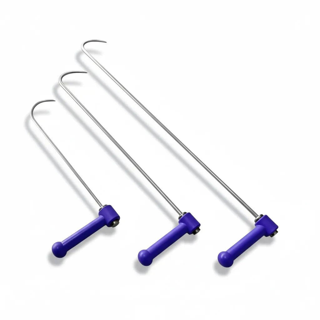 Close-up of the reinforced steel heads on Braga Edition rods