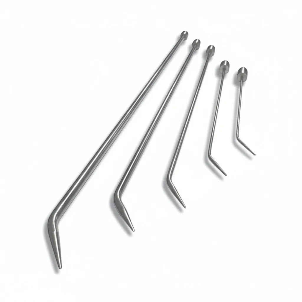 Precision sharp tips for detailed dent removal on Balti rods