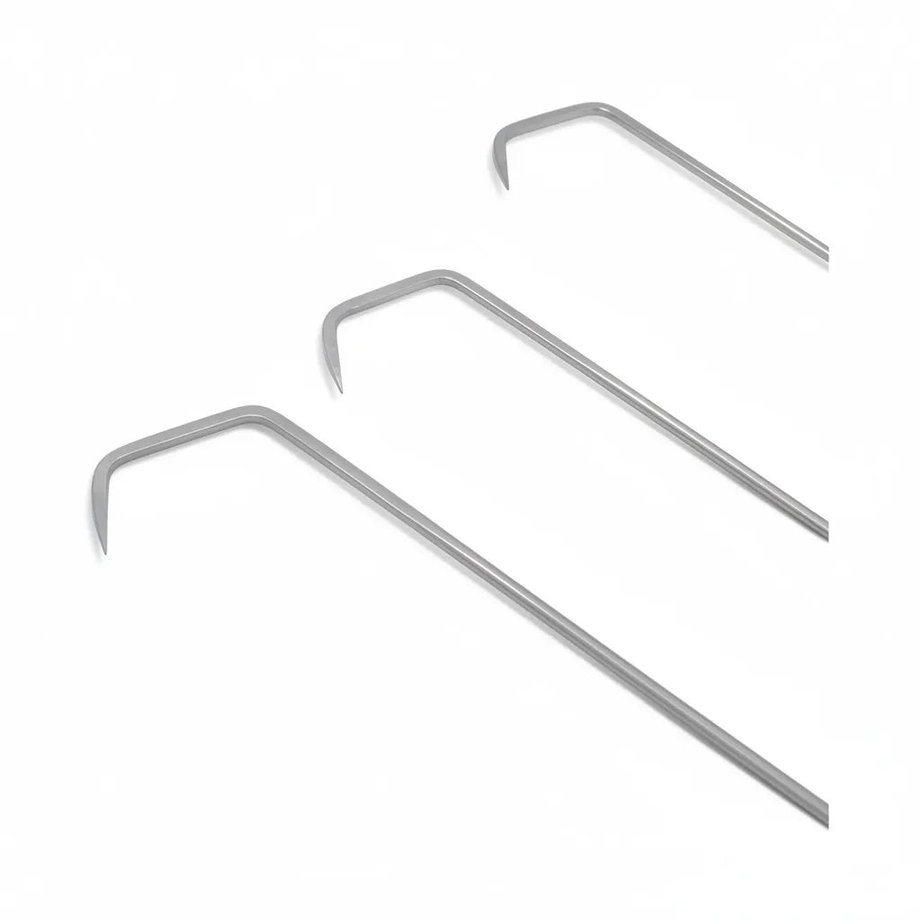 Close-up of the small medium and large tips in the Lucca set