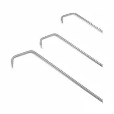 Close-up of the small medium and large tips in the Lucca set