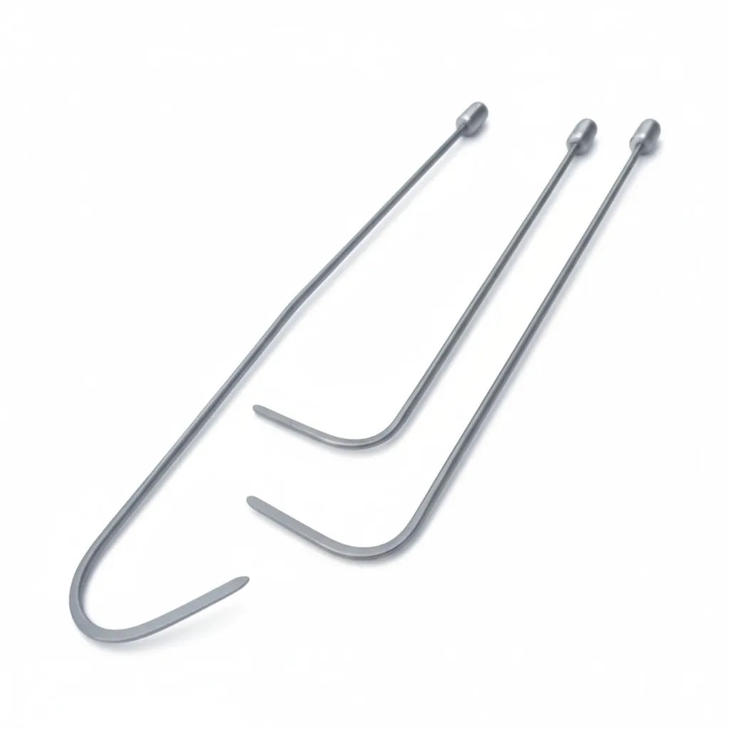 Close-up of the professional PDR rod tips and handles