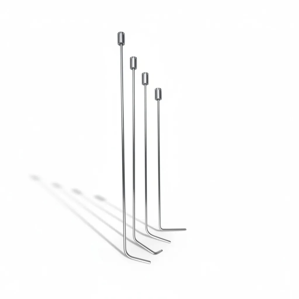 Polished round tips on the Madrid Edition steel PDR rods