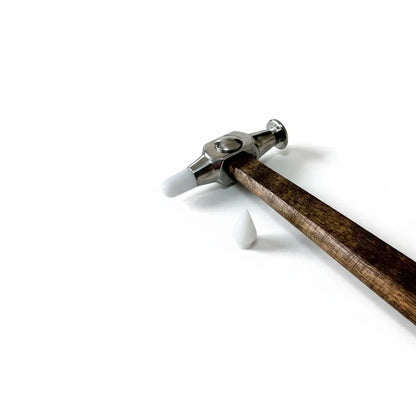 Close-up of the stainless steel heads on the 2-piece hammer set