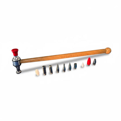 Display of the 12 different PDR tips included with the aluminum hammer