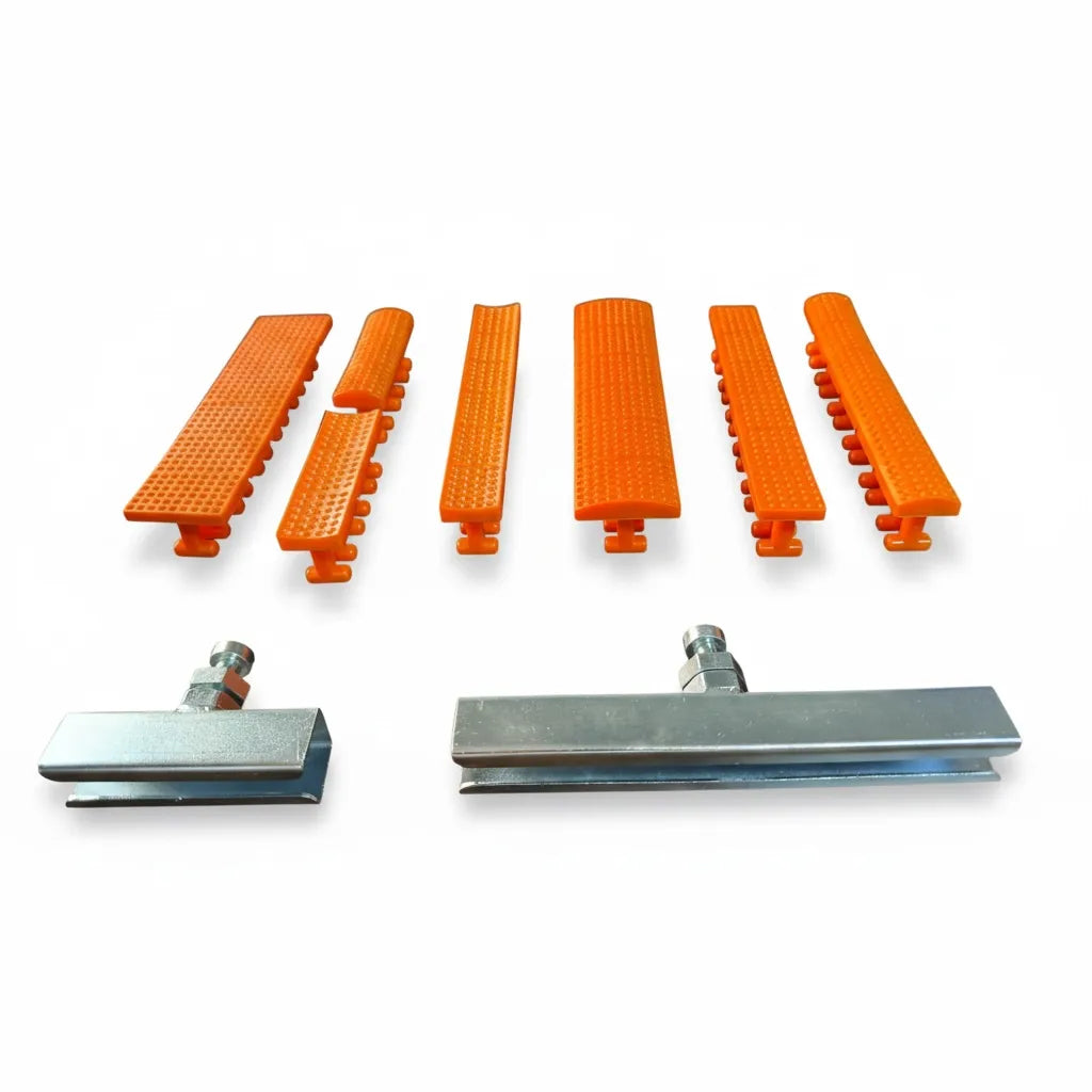 Close-up of 5cm and 10cm centipede PDR crease tabs
