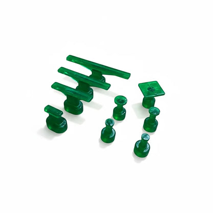 9-piece transparent green PDR glue tabs set by PDR INOX