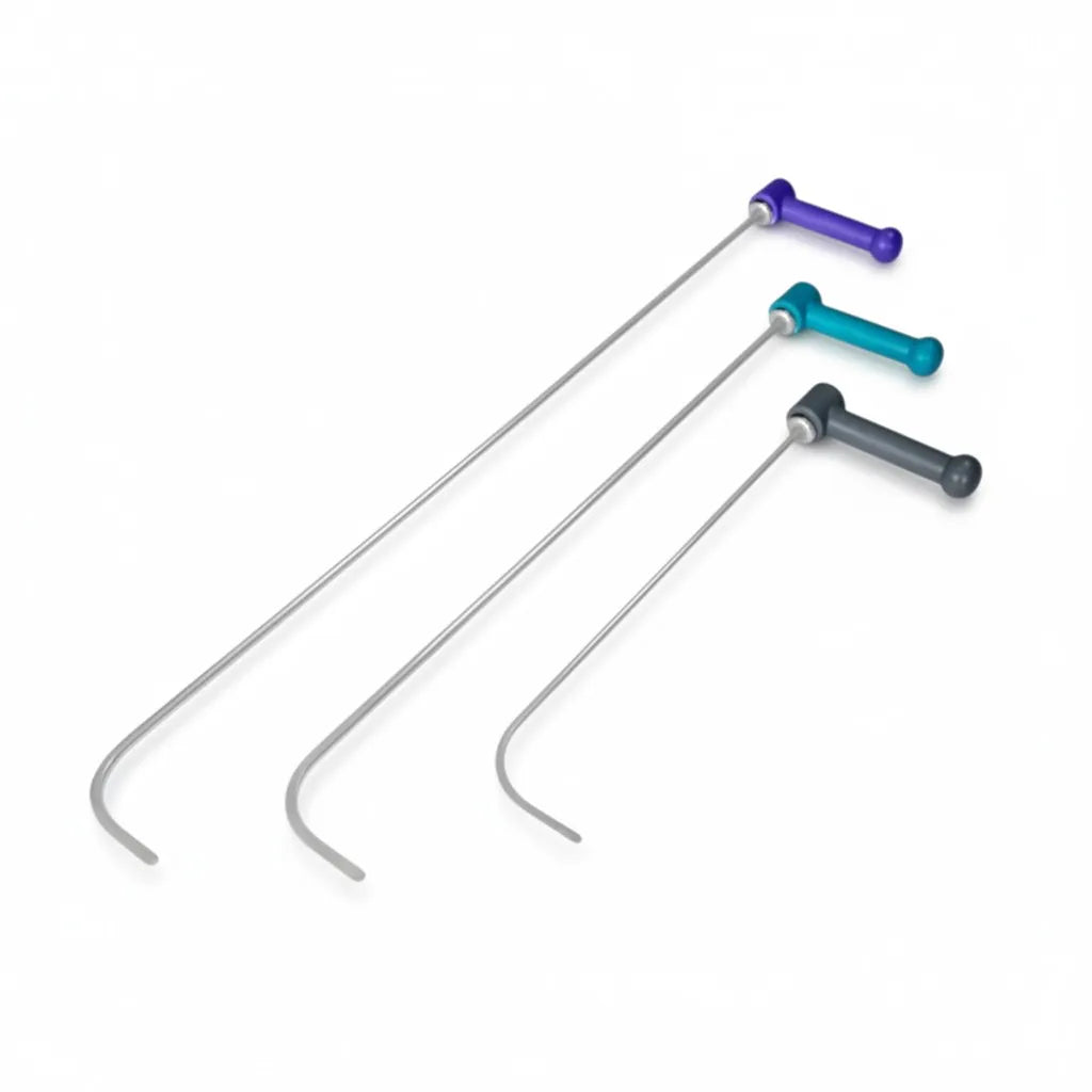 Close-up of the 8mm and 10mm steel shafts for Graz rods