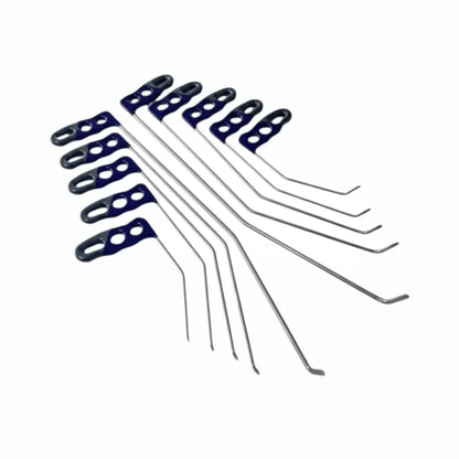 PDR INOX double-curved rod blending a soft vehicle dent