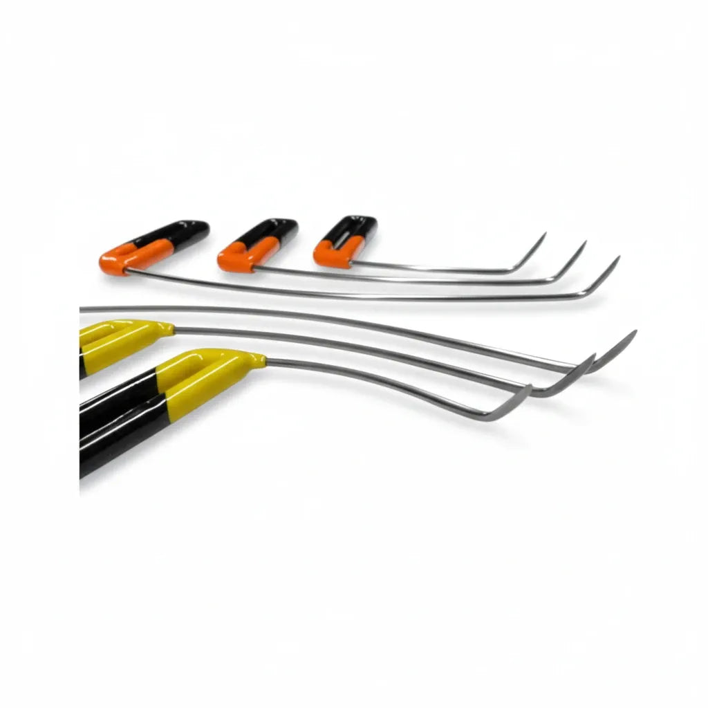 Close-up of the dual-curved tips on the Shanghai Edition rods