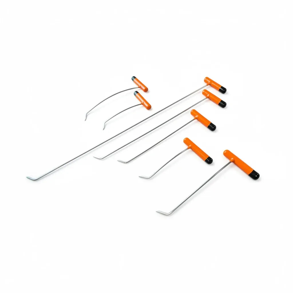 Close-up of the left and right sharp tips on Myrion Edition rods