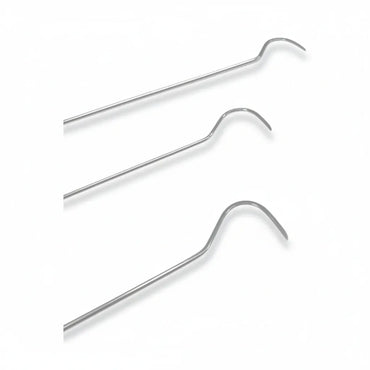 Close-up of the sharp tip on the Novira Edition long C-bend rod