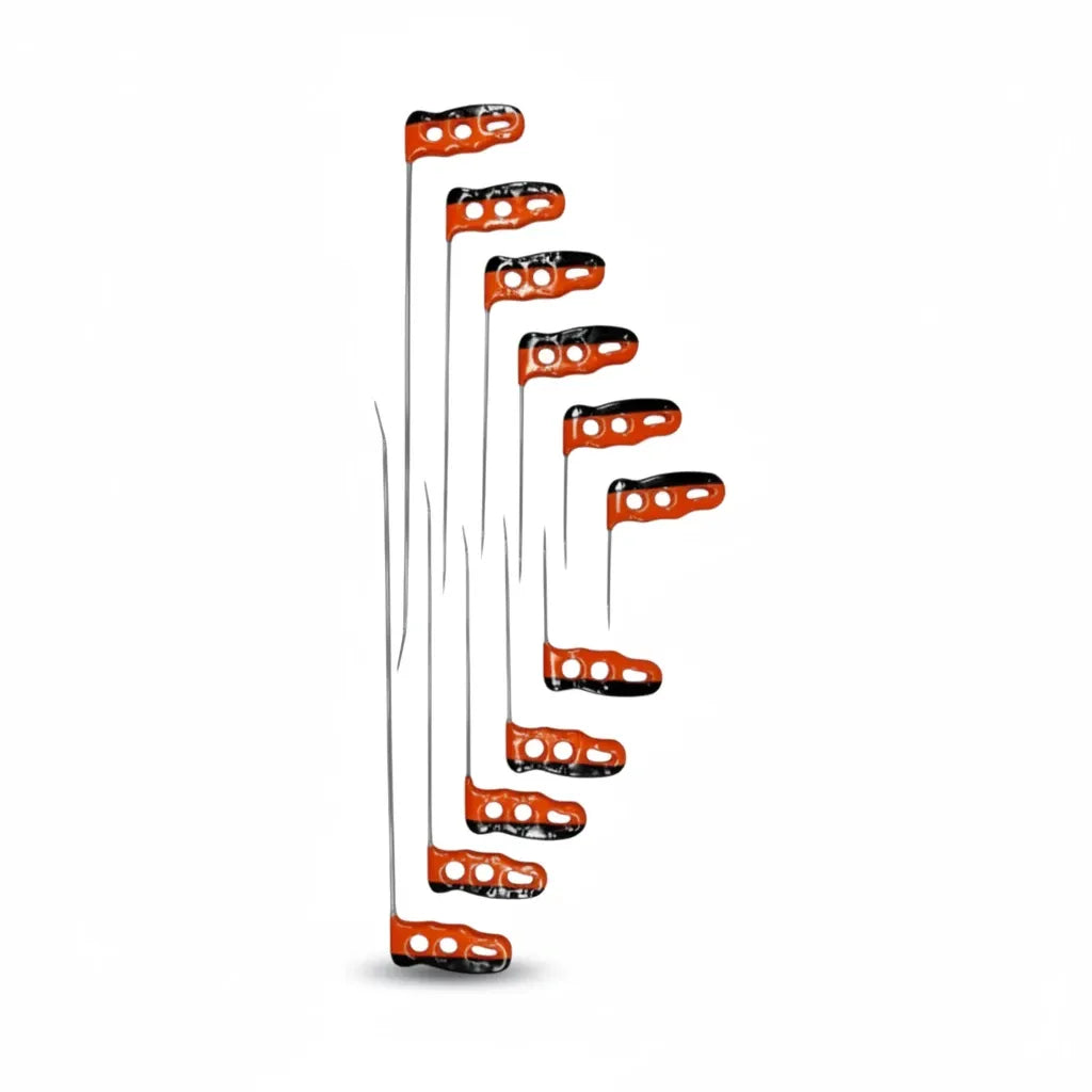 Turnhout Edition 10-piece single-bend PDR rod set by PDR INOX