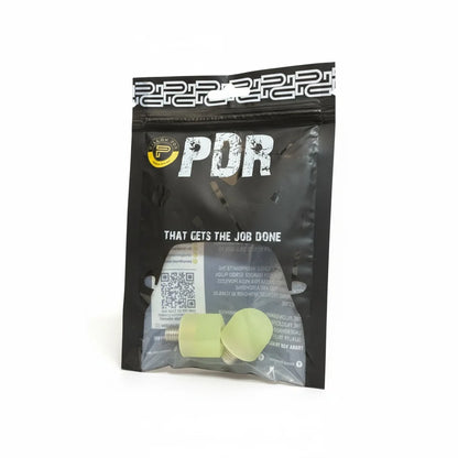 Pair of yellow soft PDR knockdown tips for professional dent repair