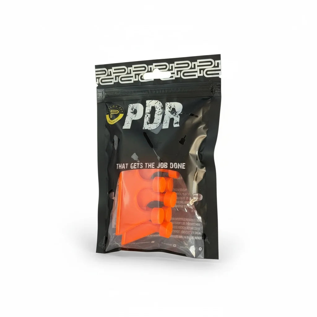 PDR INOX triple-stem long tab applied to a severe body line dent