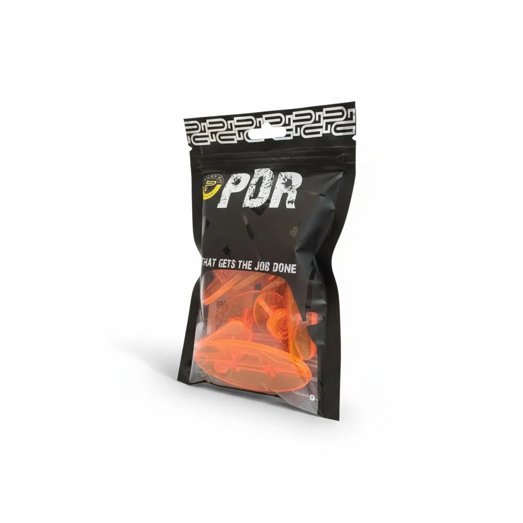 Various sizes of transparent PDR pulling tabs in the 10-piece set