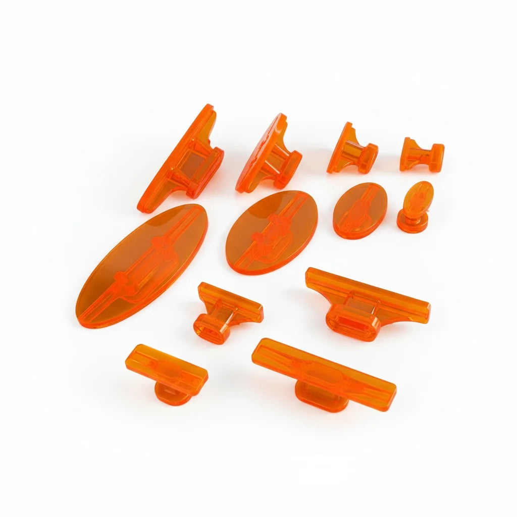Sergio Pillon 10-piece transparent assorted PDR glue tabs set by PDR INOX