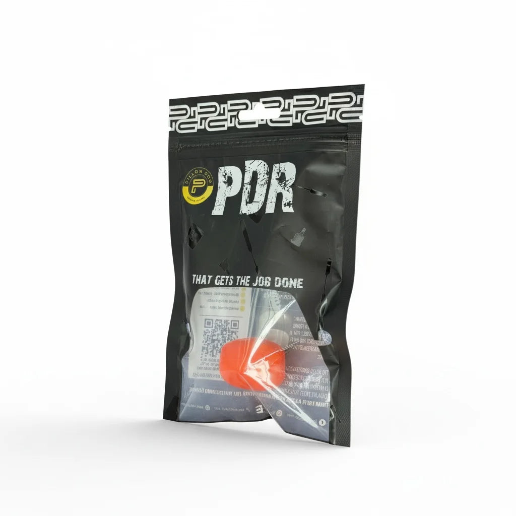 Broad 31mm PDR INOX blending tip reducing a soft vehicle dent