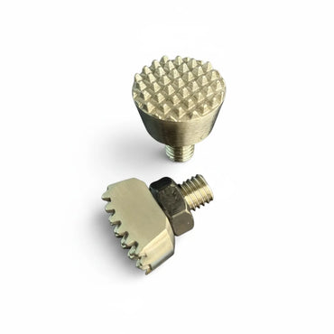 Close-up of the 23mm and 10x23mm textured titanium blending tips