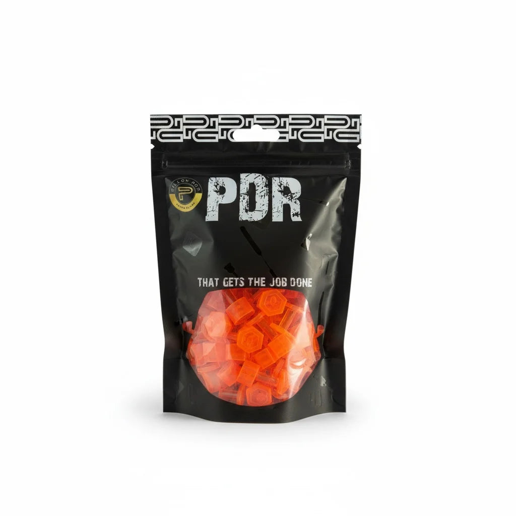 Close-up of the 13mm transparent round PDR pulling tab