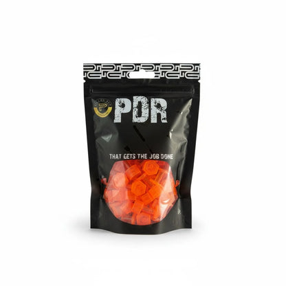 Close-up of the 13mm transparent round PDR pulling tab