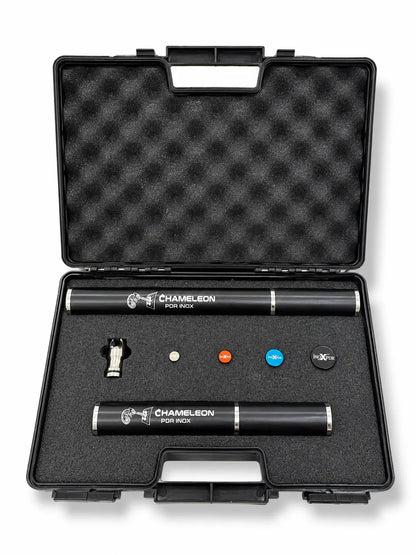 Chameleon PDR INOX Omnia Master Series dual blending rod system with short and long bars in a premium case.