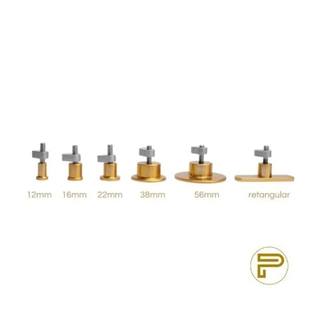 Pillon 6-piece aluminum cold glue tab set by PDR INOX