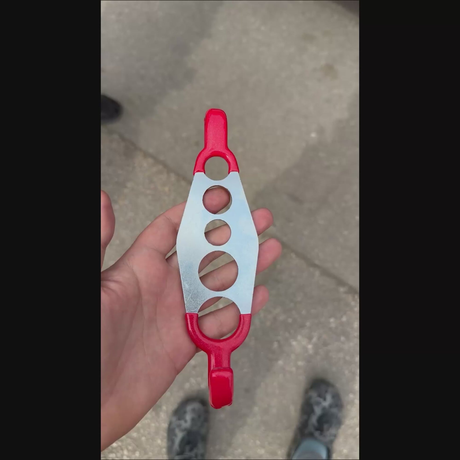 PDR INOX 5-step hanger tool supporting a dent repair rod