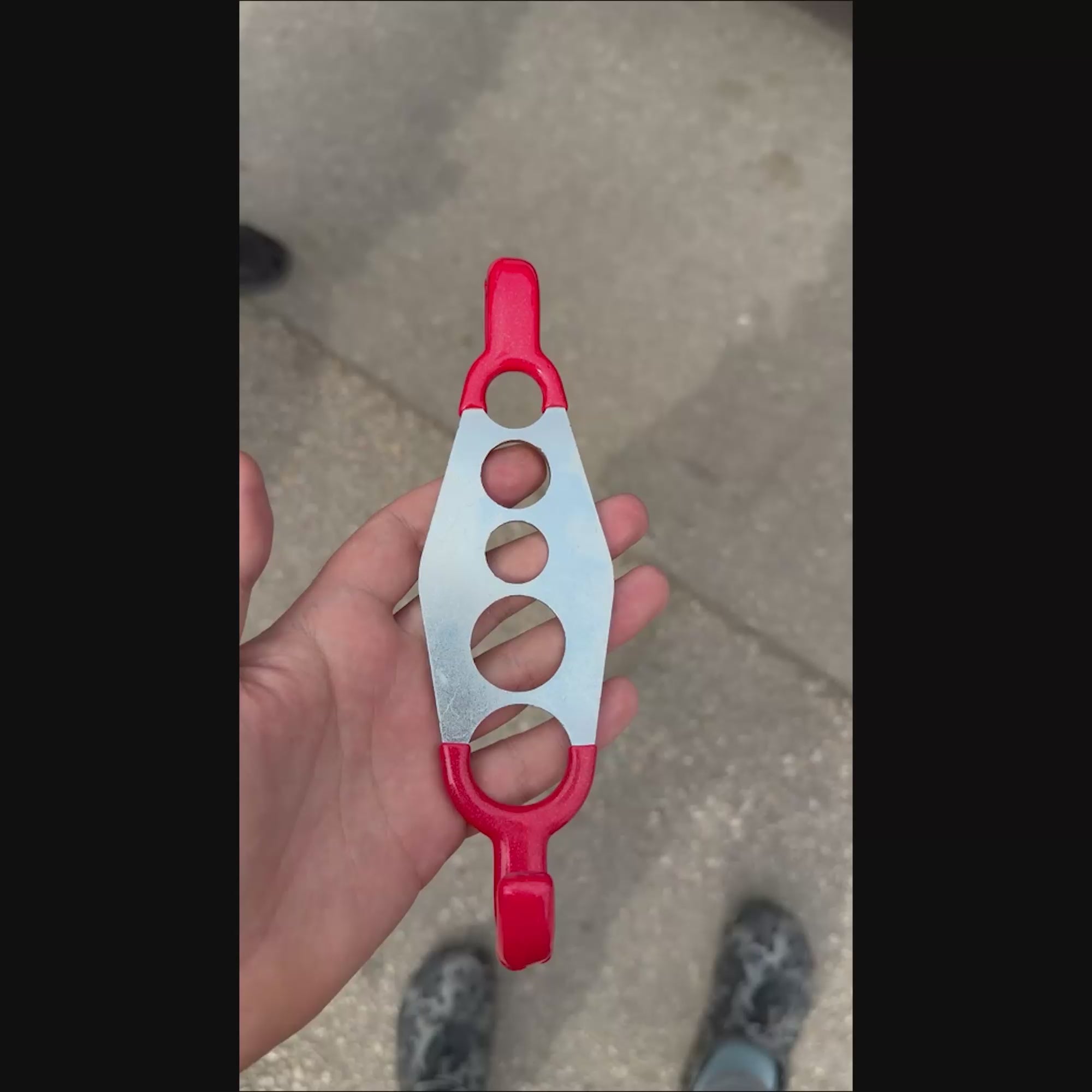 PDR INOX 5-step hanger tool supporting a dent repair rod