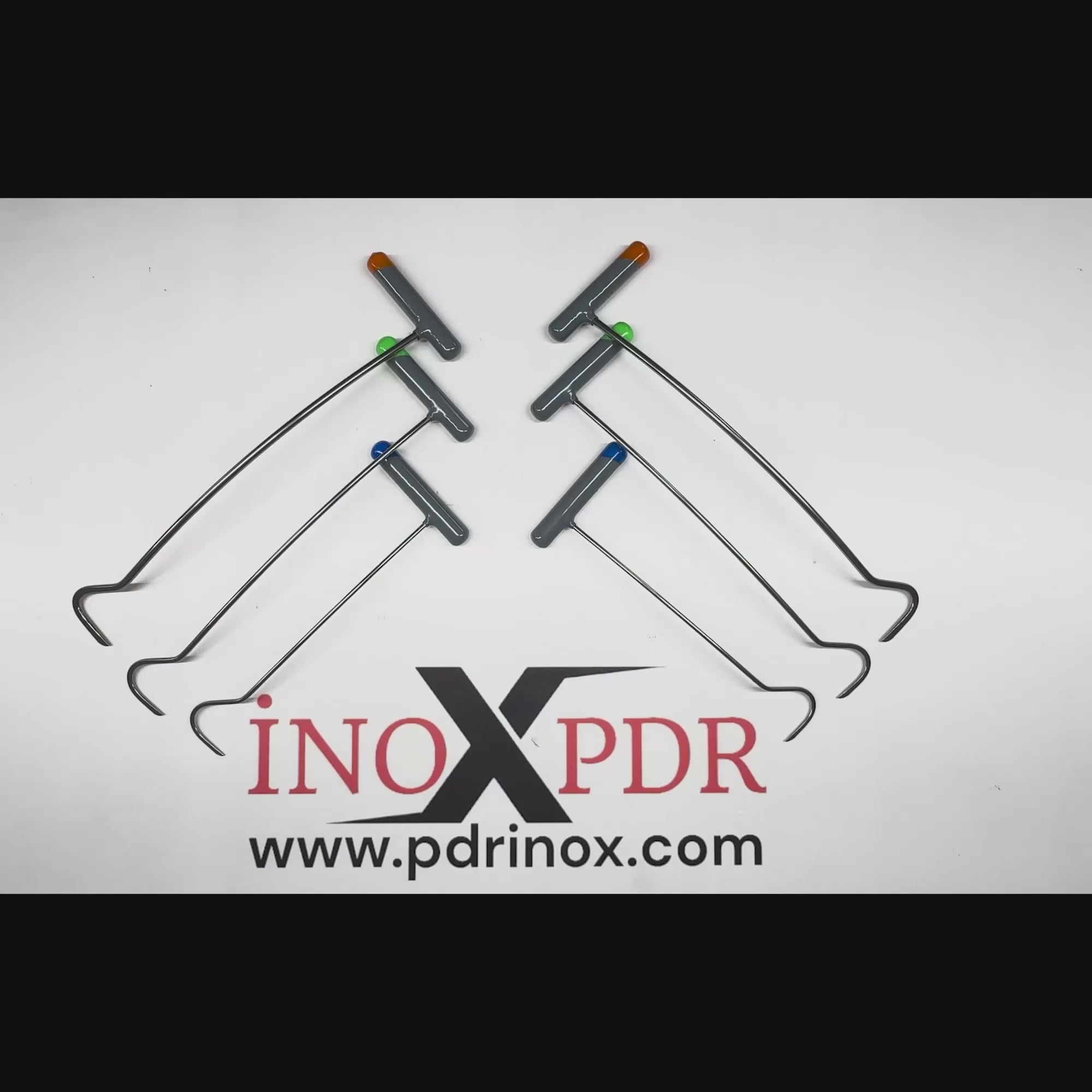 Complete 6-piece layout of the C-bend sharp tip PDR set