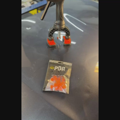 PDR INOX transparent crease tab showing precise glue adhesion