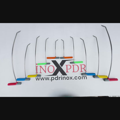Full 10-piece layout of the single bend PDR tool set