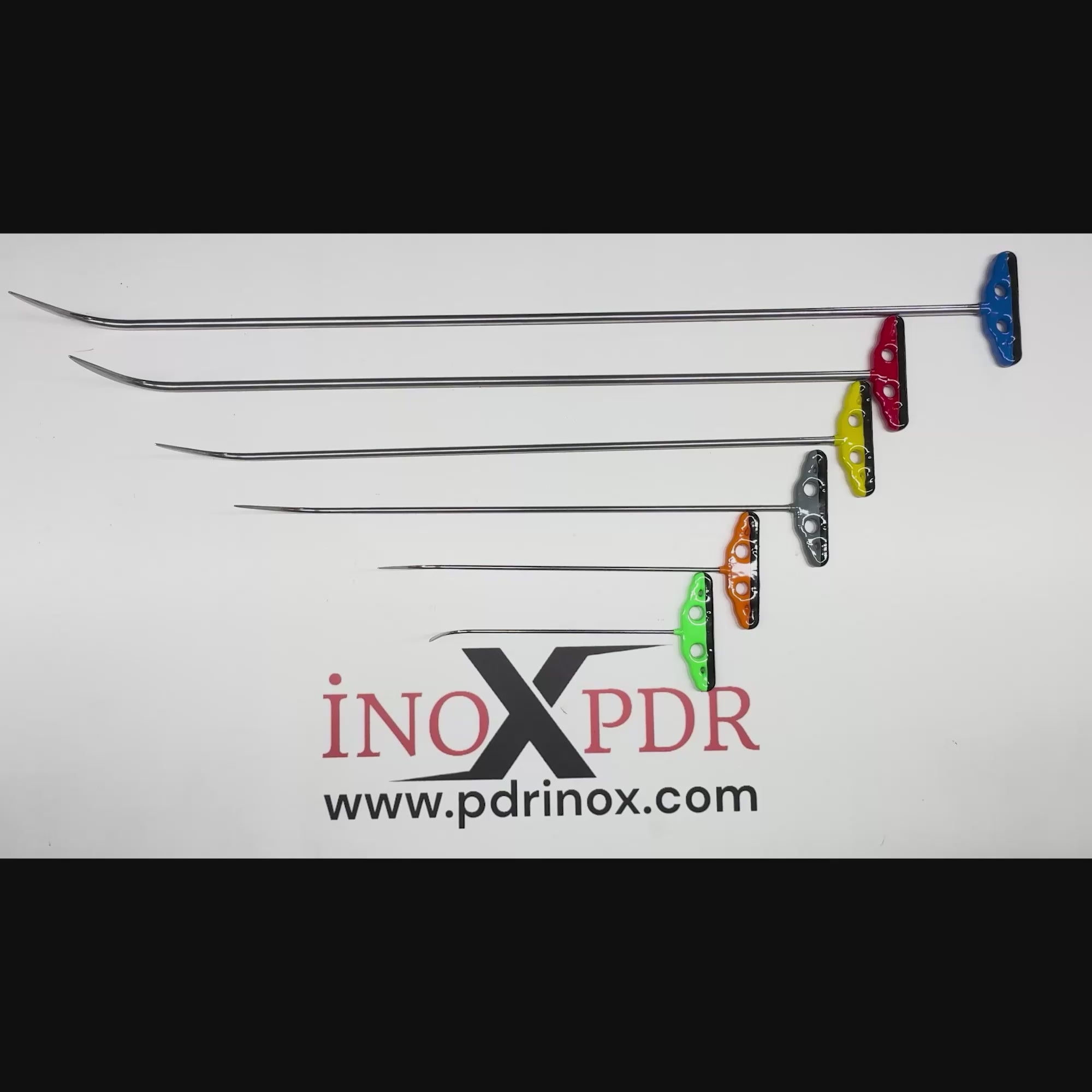 Complete 6-piece layout of the single bend PDR tool set