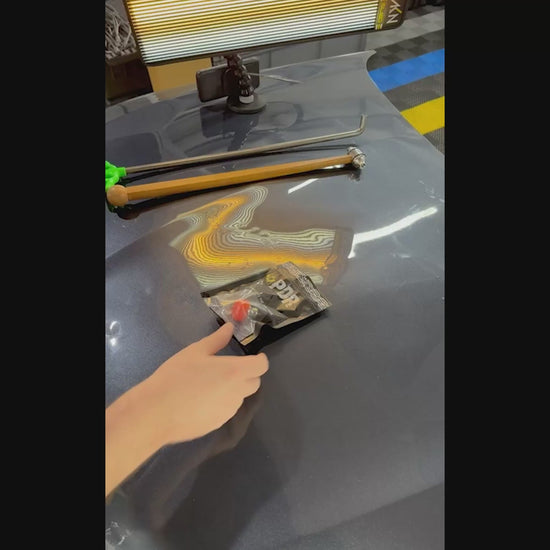 Red soft PDR tip attached to a professional blending hammer