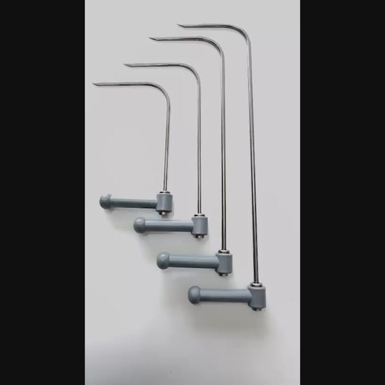 Ergonomic ratchet indexing handle on Ronda series rods